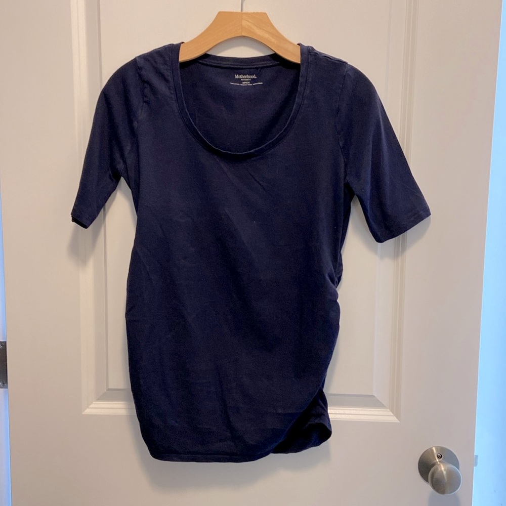 Two pack Navy blue and Black short sleeve maternity tshirt